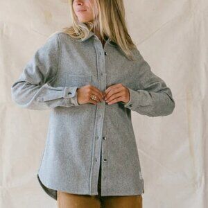 Anian Modern Melton Button Down Wool Shirt